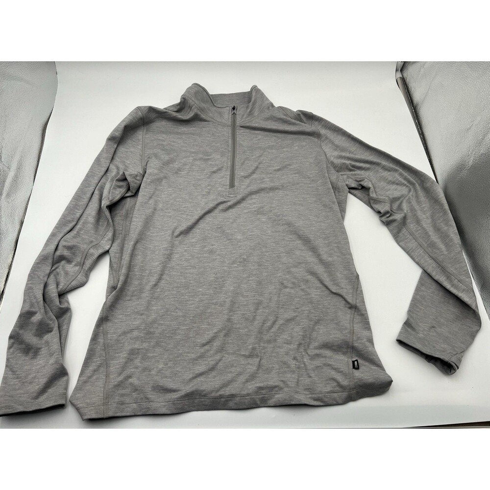 REI Men’s Grey Midweight Base Layer Half-Zip Top Medium Hiking Outdoor